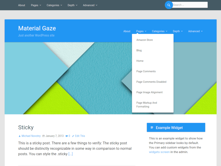 Theme Wordpress gratuit en Material design